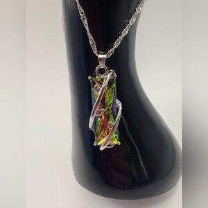 Vibrant Silver Tone Wrapped Necklace